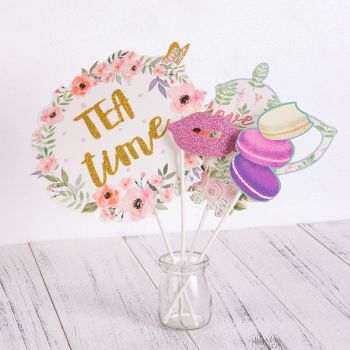 Tea Party Photo Booth Props Selfie Props | Girls Party Favor Supplies Accessories Wholesale