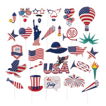 4th of July Photo Booth Props for Independence Day | Star Hat Patriotic Party Decorations Supplies