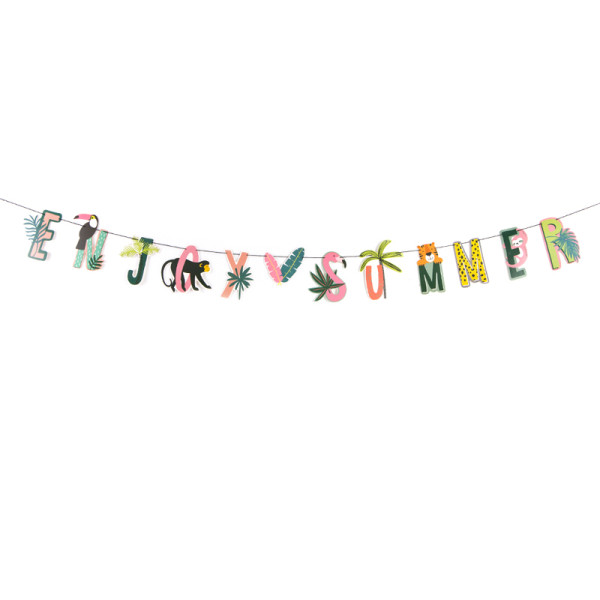 JOYEET Enjoy Summer Banner | Jungle Themed Party Banner Decoration Wholesale