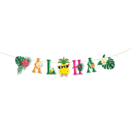 ALOHA Banner Tropical Party Banner Wholesale | Hawaiian Luau Party Decorations