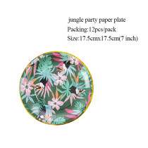 Disposable Custom Round Paper Plates Wholesale | Tropical Summer Party Decorations Supplies