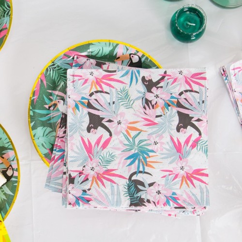 Tailles imprimées personnalisées Vente en gros de serviettes de fête | Fournitures de décorations de fête d'été tropicales