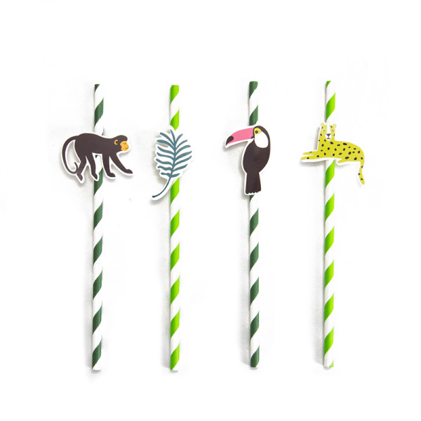 Biodegradable Drinking Paper Straws Wholesale | Tropical Summer Party Decorations Supplies