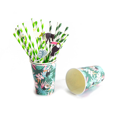 Pailles en papier à boire biodégradables en gros | Fournitures de décorations de fête d'été tropicales