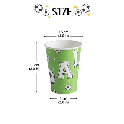 Disposable Paper Cups for Kids Birthday Party Supplies | Soccer Themed Tableware Wholesale