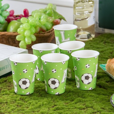 Disposable Paper Cups for Kids Birthday Party Supplies | Soccer Themed Tableware Wholesale