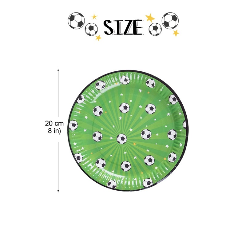 size of soccer Paper Plates