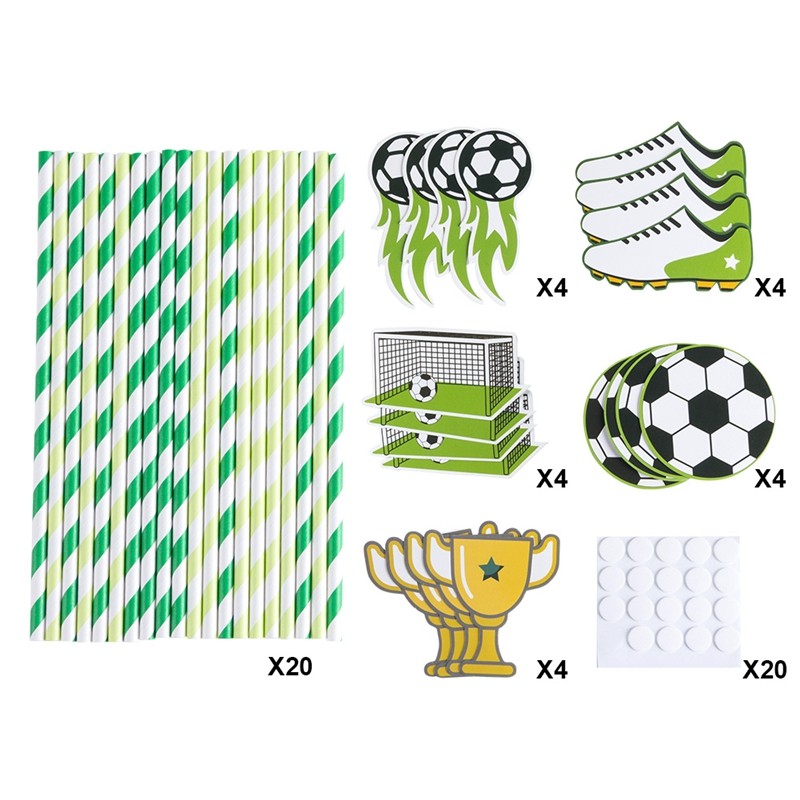 number of the Soccer straw decors