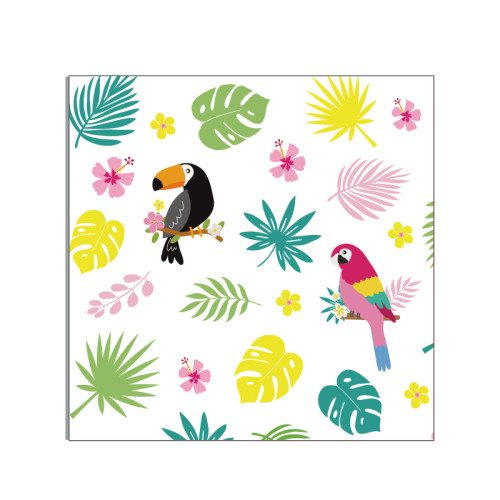 Serviettes de fête jetables en gros | Vaisselle de fête Luau | Fournitures pour oiseaux tropicaux Hawaii Party