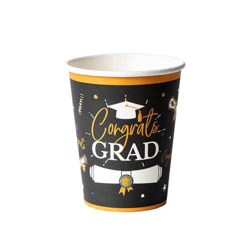 Vente en gros de gobelets en papier pour les décorations de fête de remise des diplômes | Vaisselle de fête de remise des diplômes Articles de fête
