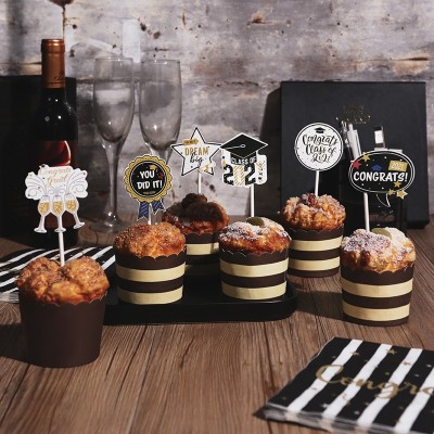 Wholesale Party Paper Cake Toppers for Graduation Party Decorations Supplies