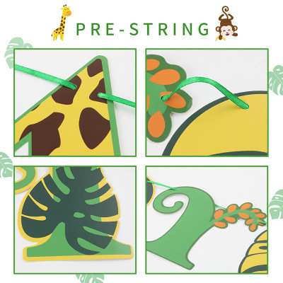 Wholesale Happy Birthday Banner | Kindergarten Jungle Animal Themed Birthday Party Decorations