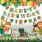 Wholesale Happy Birthday Banner | Kindergarten Jungle Animal Themed Birthday Party Decorations
