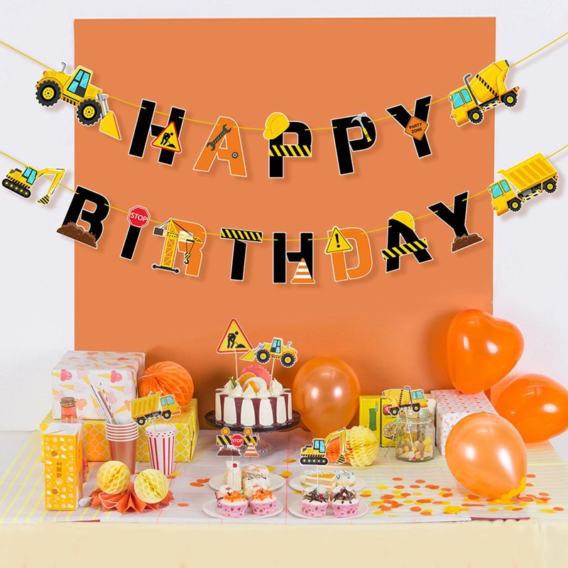 Construction Themed Birthday Banner