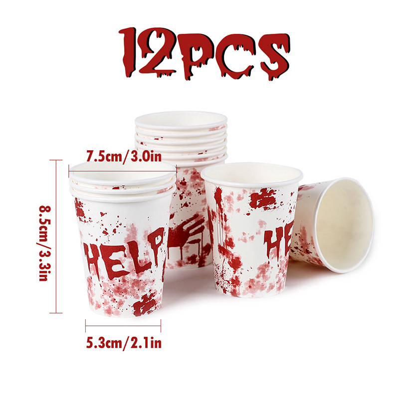 12pcs Halloween paper cups