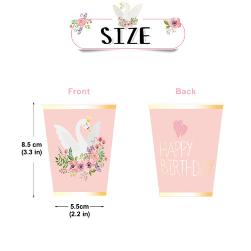 Vente en gros de gobelets en papier jetables | Tasses à café jetables Swan pour mariage, fête d'anniversaire