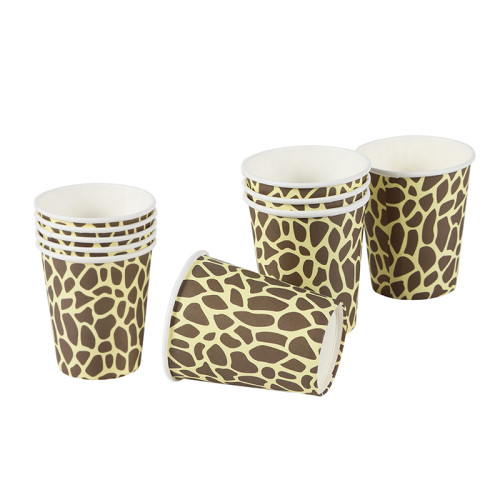 Décorations de fête à imprimé léopard | Vaisselle de fête d'anniversaire Jungle Safari | Vente en gros de gobelets en papier