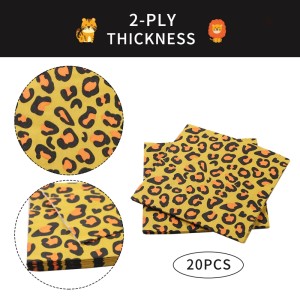 Décorations de fête à imprimé léopard | Vaisselle de fête d'anniversaire Jungle Safari | Serviettes en papier en gros
