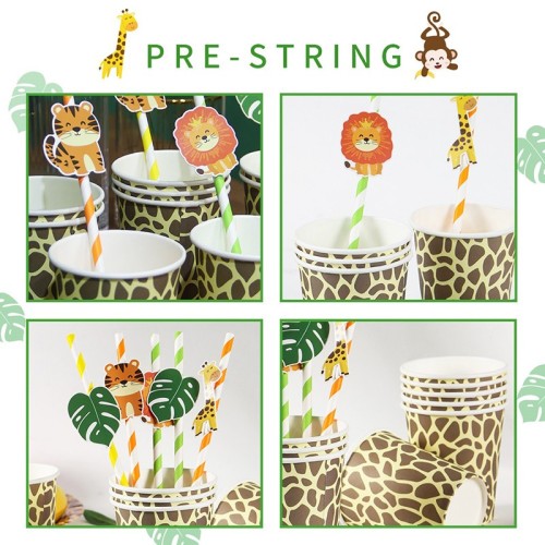 Vaisselle de fête à imprimé léopard | Fournitures de décorations de fête d'anniversaire