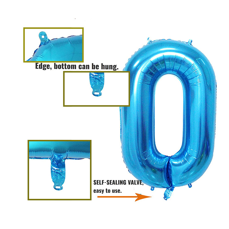 details of the Blue Number Balloons 
