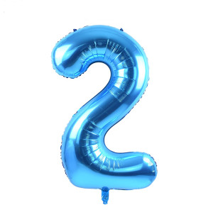 Ballons numérotés bleus pour décorations de fête d'anniversaire | Ballons d'anniversaire en aluminium en gros