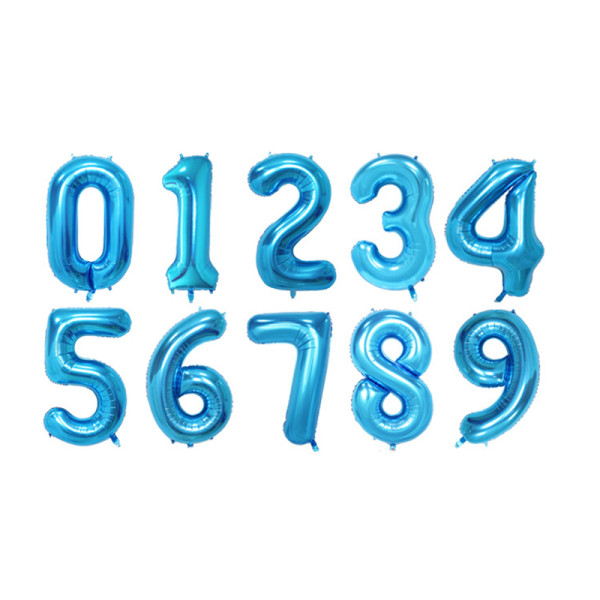 Blue Number Balloons for Happy Birthday Party Decorations | Foil Birthday Balloons Wholesale