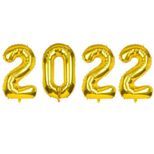 2022 Gold Foil Number Balloons for 2022 Graduation Party Decorations Wholesale