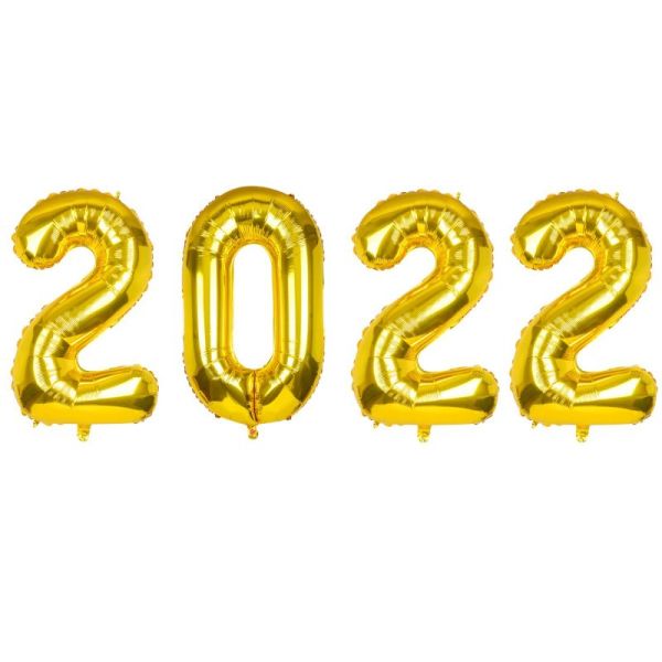2022 Goldfolien-Zahlenballons für 2022 Abschlussfeier-Dekorationen im Großhandel