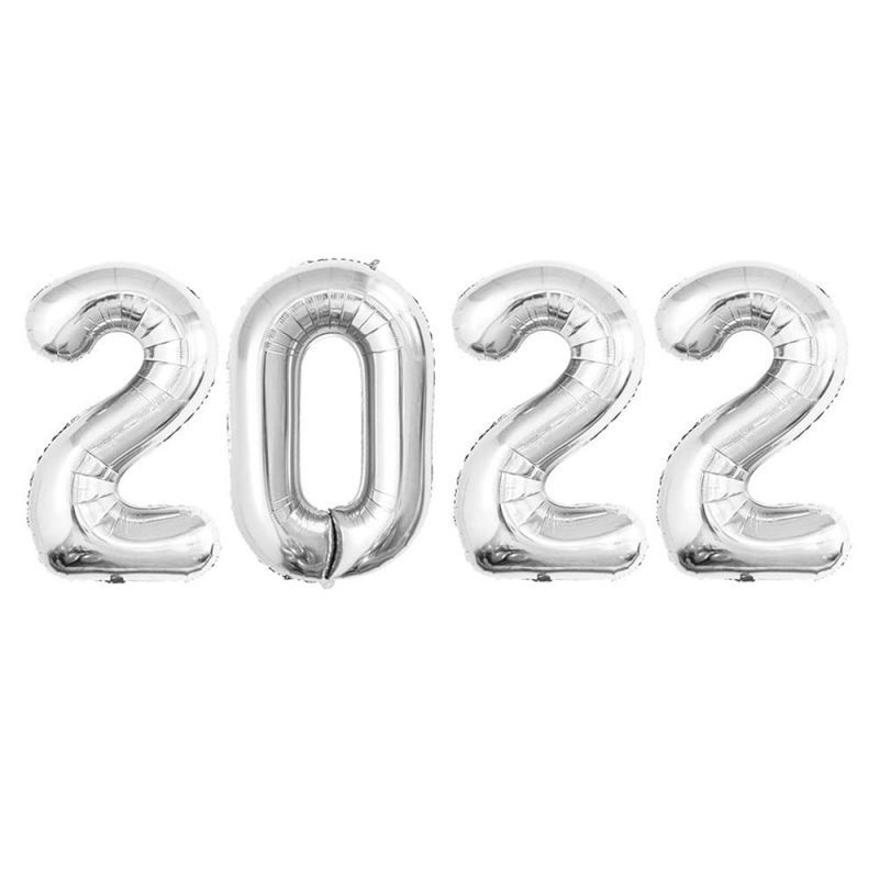 foil number 2022 balloons banner