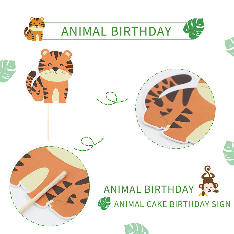 details of the jungle cupcake toppers