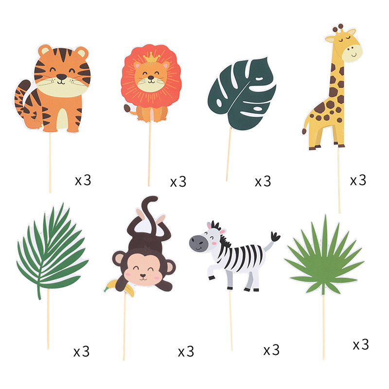number of the jungle cupcake toppers