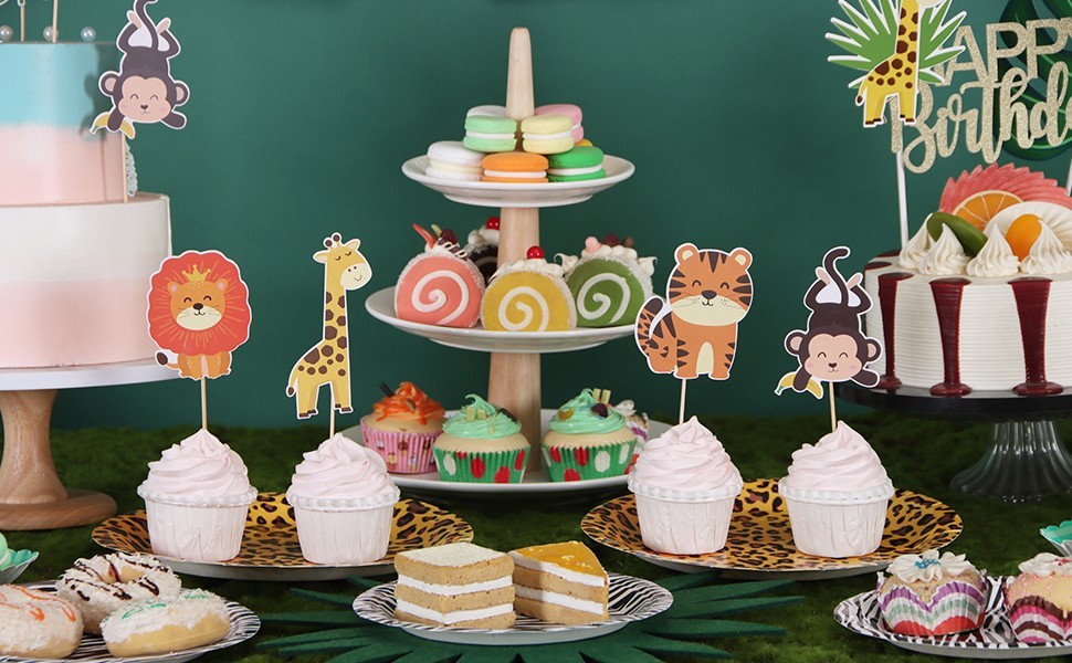 jungle cupcake toppers