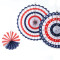 4th of July Patriotic Decorations Red White Blue Paper Fans | Independence Day Party Supplies