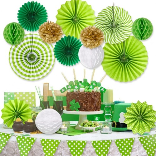 Décorations de fête vertes pour la fête de Saint Patrick Fournitures de fête d'été tropicales en gros