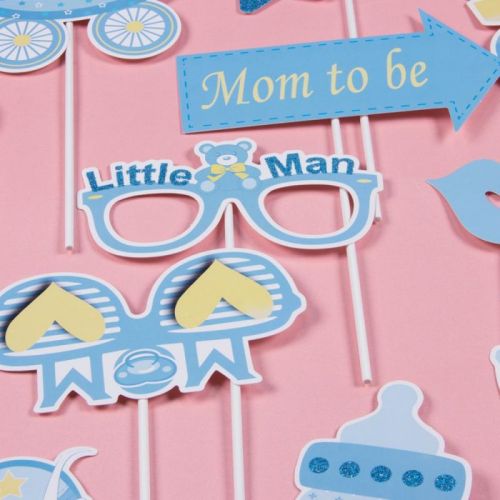 Accessoires photo pour garçons Baby Shower | Vente en gros de fournitures de fête à thème bleu