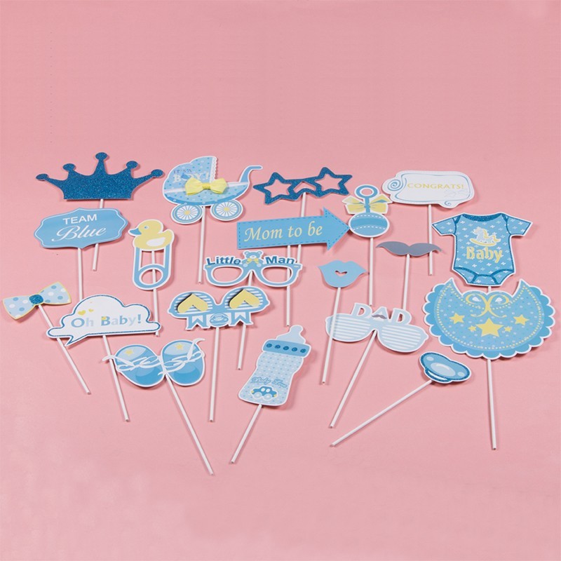 blue baby shower photo props