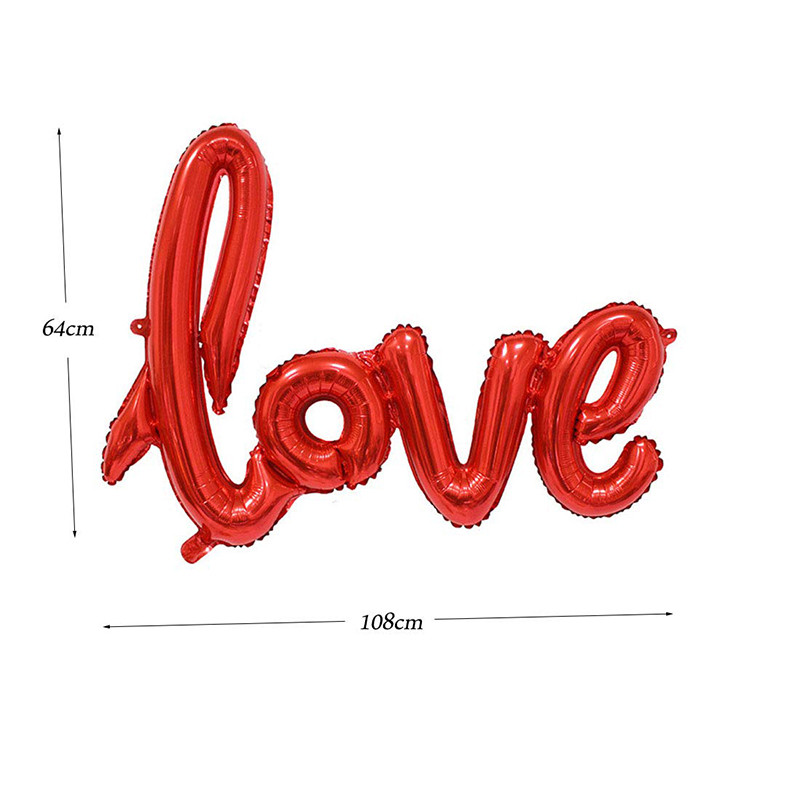 size of the red "LOVE" Balloons