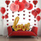 Red Heart Hanging Foil Swirls Love Balloons Paper Honeycombs for Valentine's Party Decorations