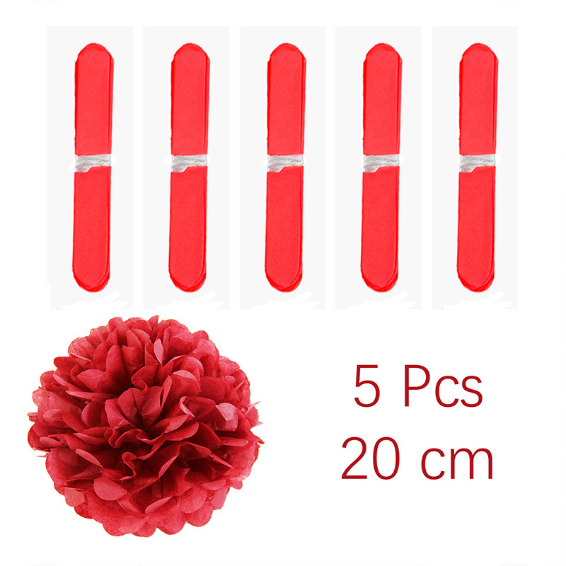 Valentine's Day red pompom decorations