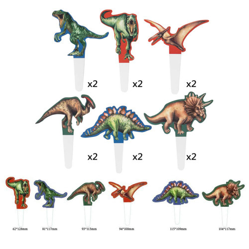 Hauts de forme de Cupcake de dinosaure | Vente en gros de décorations de gâteau de dinosaure pour la fête d'anniversaire d'enfants