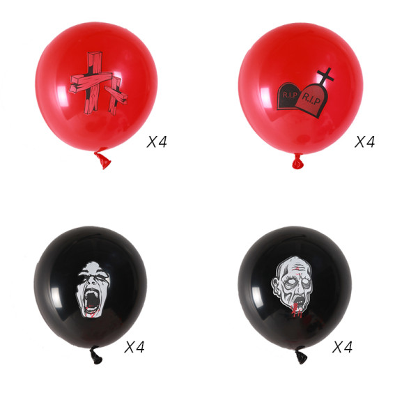 Vampire Zombie Balloons 12" Latex Balloons Wholesale Halloween Themed Party Decorations