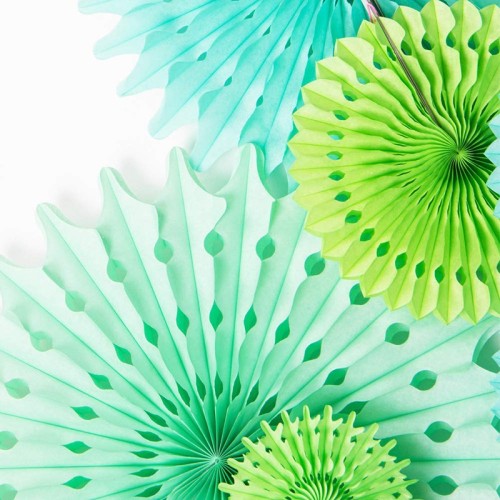 Décorations d'éventails en papier | Papier vert décor suspendu décorations de fête en gros