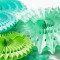 Paper Fan Decorations | Green Paper Hanging Decor Party Decorations Wholesale