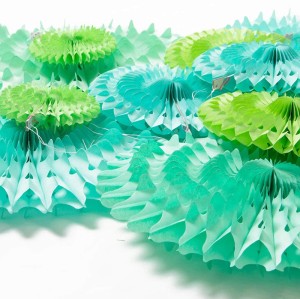 Décorations d'éventails en papier | Papier vert décor suspendu décorations de fête en gros