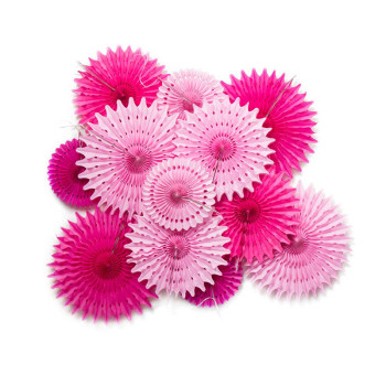 Paper Fan Decorations | Pink Paper Hanging Decor | Girls Birthday Party Decorations Wholesale