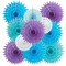 Party Hanging Decor Blue Purple Round Paper Fan Decorations for Kids Baby Shower