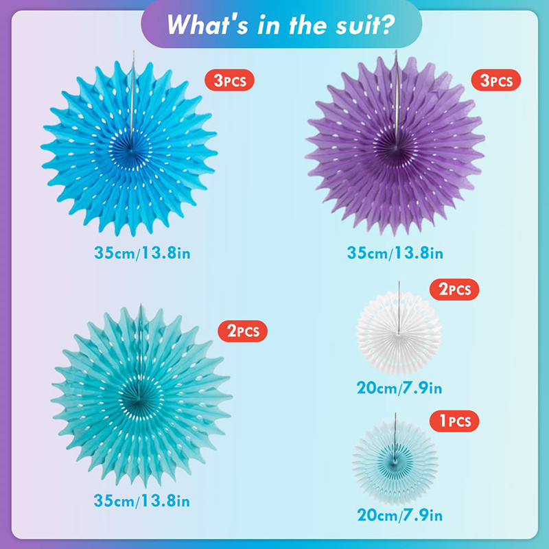 size of Hanging Paper Fans 