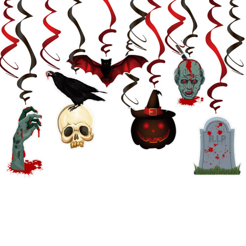 Tourbillon suspendu de pierre tombale à la main de zombie sanglant | Vente en gros de décorations de fête d'Halloween effrayantes