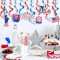 4th of July Hanging Swirls Decorations | Memorial Day for Patriotic Party Supplies Wholesale
