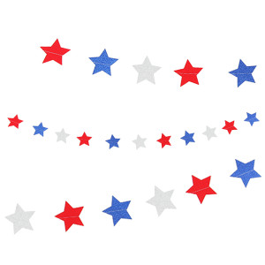 Patriotic Star Streamers Banner Garland for 4th of July | Party Decorations Wholesale
